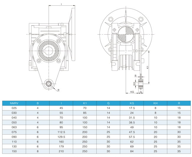 NMRV蜗轮减速机订制扭力臂尺寸图
