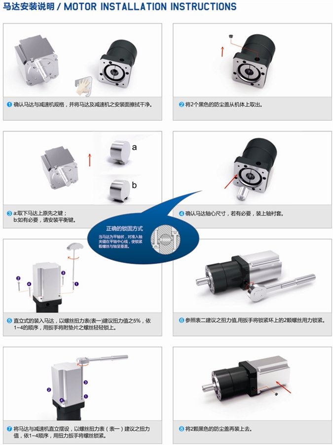 FPG行星减速机马达安装说明