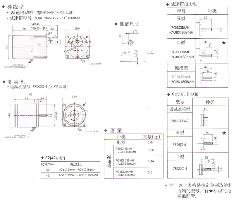 韩国DKM可逆电动机6W的安装尺寸