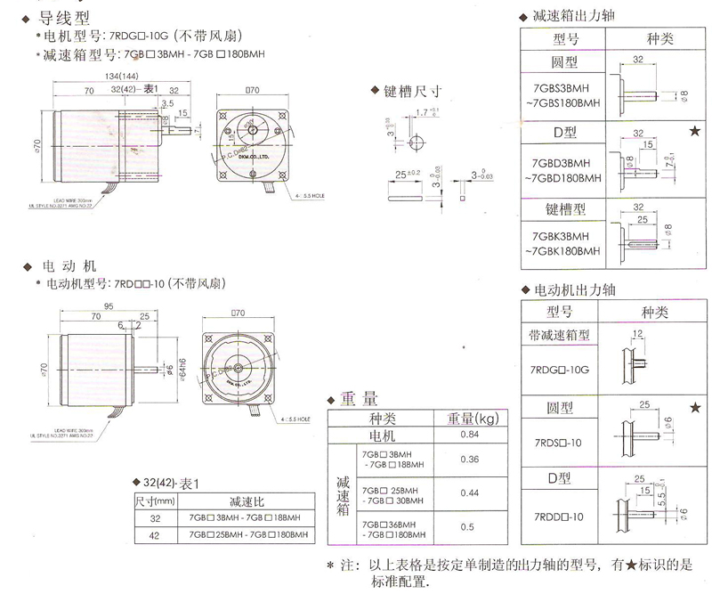 韩国DKM可逆电动机10W的安装尺寸
